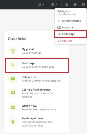 Quick link to Code page