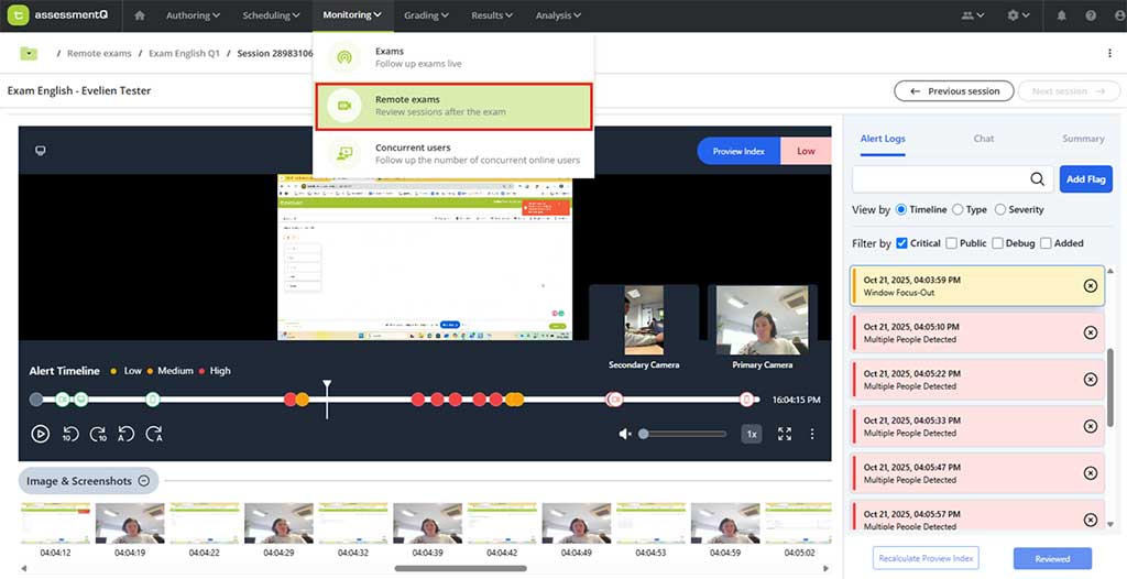 Monitor remote exams with Talview proctoring