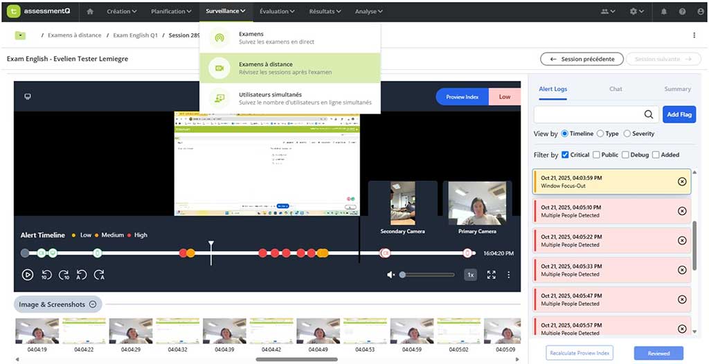 Surveillance des examens à distance avec Talview proctoring